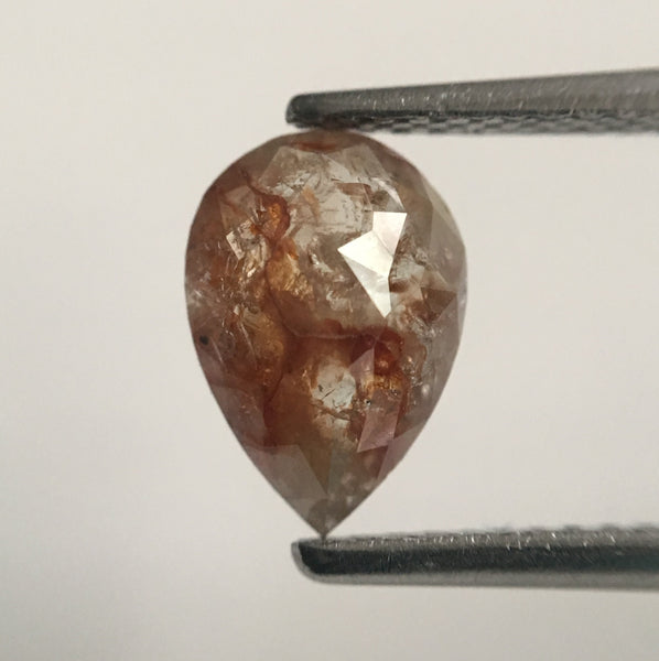 1.17 Ct Pear Shape Brownish Gray Rose Cut Natural Loose Diamond, 9.12 mm X 6.34 mm X 2.57 mm Rose Cut Pear Natural Loose Diamond SJ44/57