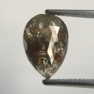 2.74 Ct Pear Shape Gray Brown Rose Cut Natural Loose Diamond, 12.26 mm X 8.66 mm X 2.86 mm Rose Cut Pear Natural Loose Diamond SJ48/23