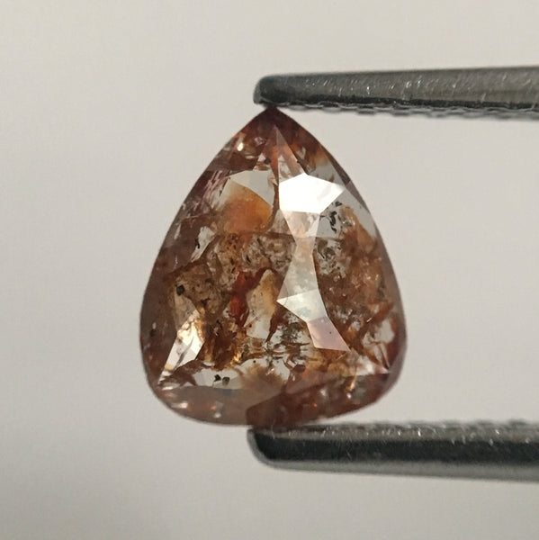 0.86 Ct Pear Shape Fancy Brown Rose Cut Natural Loose Diamond, 7.35 mm X 6.15 mm X 2.14 mm Rose Cut Pear Natural Loose Diamond SJ44/65