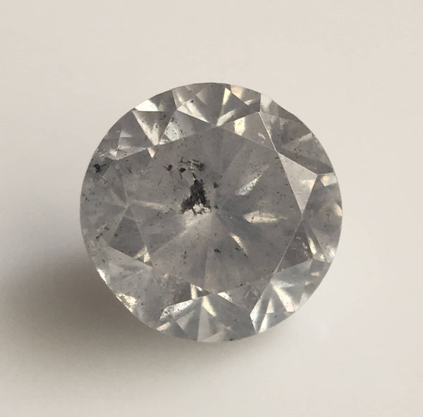 0.60 Ct Natural Fancy Grey Color Diamond 5.09 mm x 3.35 mm Round Grey Color Loose Diamonds, Natural Diamond Loose Brilliant Diamond SJ34/80