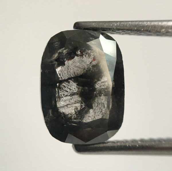 2.30 Ct Oval Shape Gray Salt and Pepper Natural Loose Diamond 9.55 mm X 7.06 mm x 3.19 mm Oval Shape Rose Cut Natural Loose Diamond SJ48/34