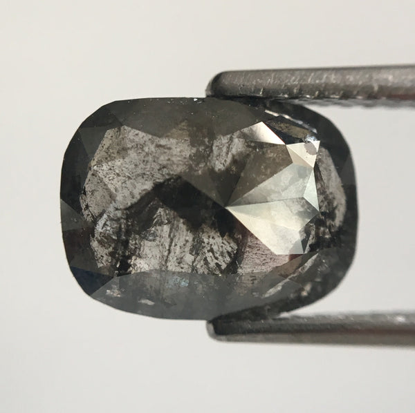 2.30 Ct Oval Shape Gray Salt and Pepper Natural Loose Diamond 9.55 mm X 7.06 mm x 3.19 mm Oval Shape Rose Cut Natural Loose Diamond SJ48/34
