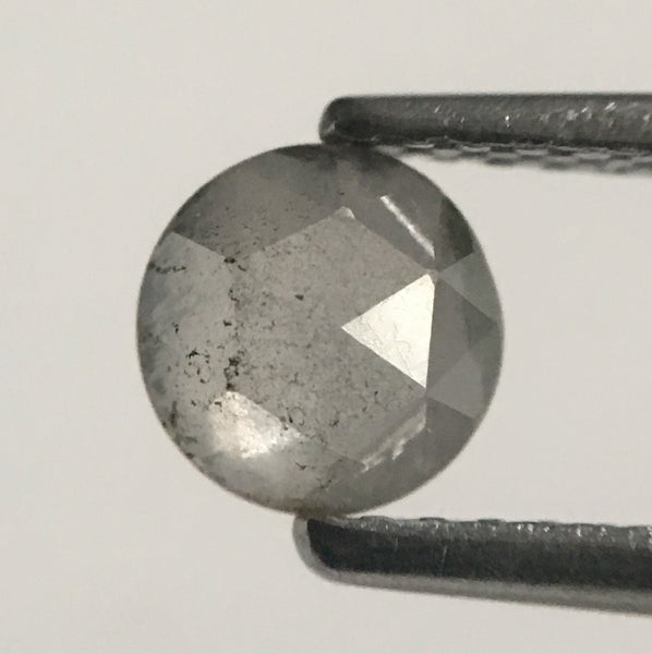 0.63 Ct Grey salt and pepper round rose cut natural loose diamond, 5.22 mm X 2.49 mm Grey color rose cut natural diamond SJ33/58