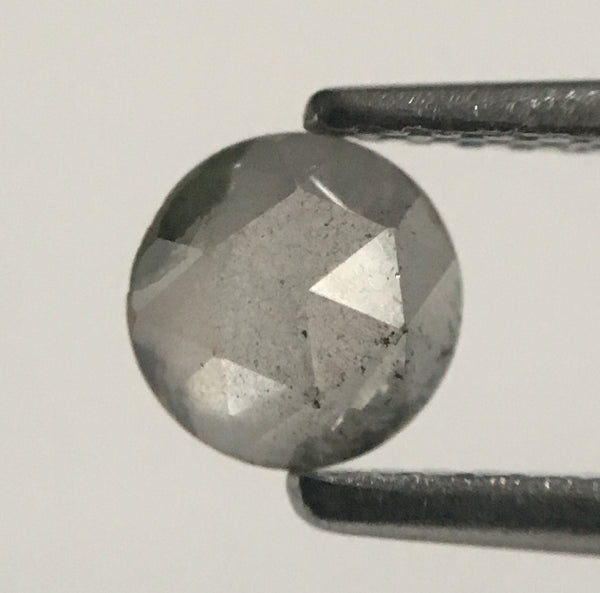 0.63 Ct Grey salt and pepper round rose cut natural loose diamond, 5.22 mm X 2.49 mm Grey color rose cut natural diamond SJ33/58
