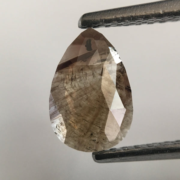 1.22 Ct Pear Shape Fancy Brown Rose Cut Natural Loose Diamond, 7.11 mm X 5.62 mm X 1.25 mm Rose Cut Pear Natural Loose Diamond SJ45/18