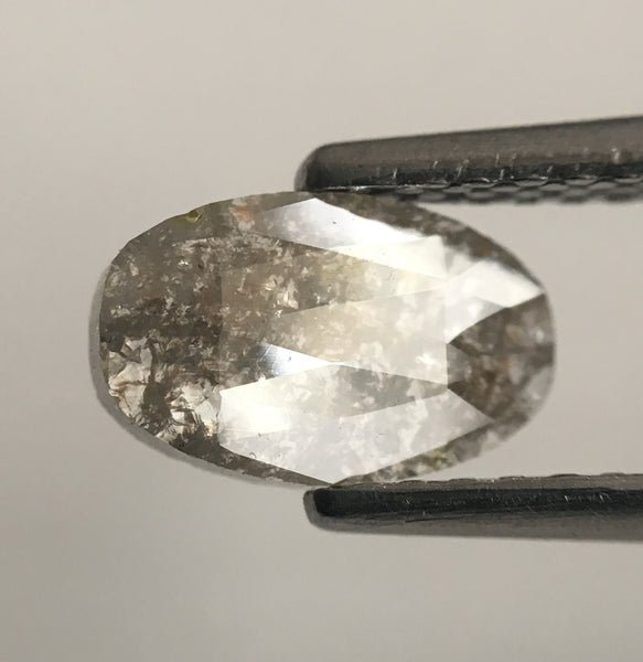 0.77 ct Natural Light Gray Transparent Oval Shape Rose cut Diamond 7.92 mm X 4.94 mm X 1.60 mm Size Beautiful sparkling  SJ01/07