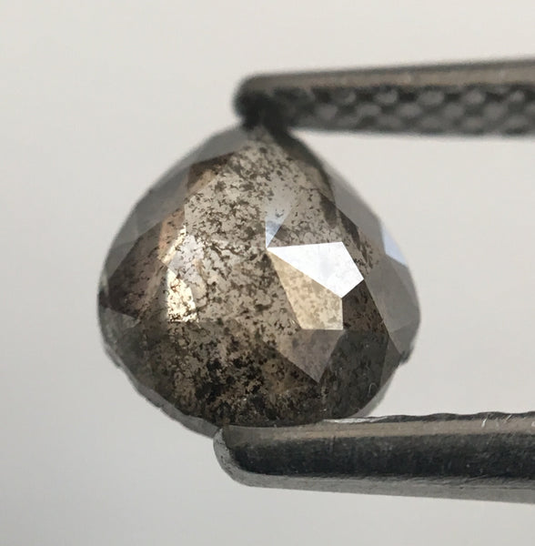 0.77 Ct Fancy Grey Color 6.52 mm X 5.88 mm X 2.53 mm Pear Cut Loose Natural Diamond, Grey Rose Cut Pear Natural Loose Diamond SJ46/16
