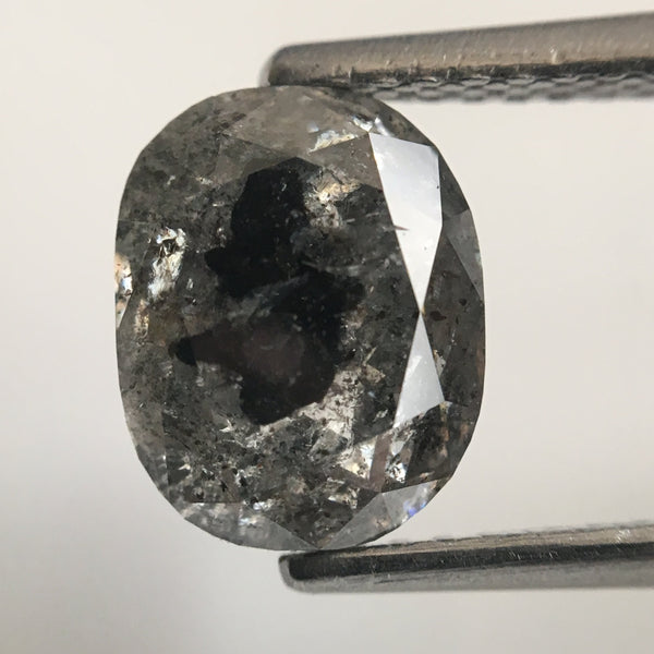 2.33 Ct Oval Shape Dark Gray Natural Loose Diamond, 8.27 mm X 6.51 mm X 4.43 mm Grey Oval Shape Rose Cut Natural Loose Diamond SJ46/17