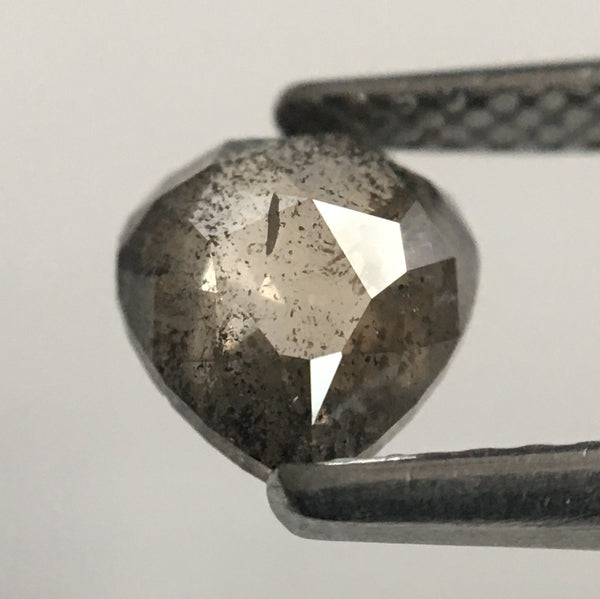 0.73 Ct Fancy Grey 6.57 mm X 5.84 mm X 2.36 mm Pear Cut Loose Natural Diamond, Grey Rose Cut Pear Natural Loose Diamond SJ46/21