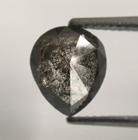 2.30 Ct Fancy Grey Color 9.34 mm X 8.01 mm X 3.91 mm Pear Cut Loose Natural Diamond, Grey Rose Cut Pear Natural Loose Diamond SJ46/36