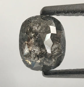 0.83 Ct Oval shape Rose Cut Black Grey Natural Diamond, 6.02 mm x 5.03 mm X 2.86 mm Rustic Natural loose diamond  SJ46/37