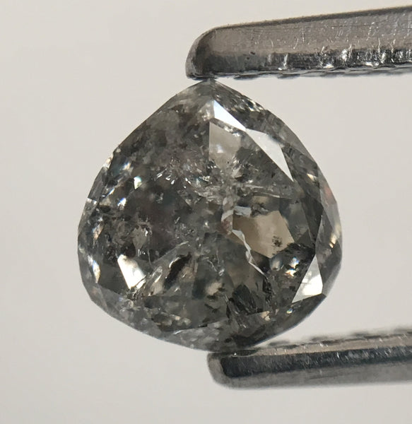 0.56 Ct Pear Shape White Grey Rose Cut Natural Loose Diamond, 5.00 mm X 4.87 mm X 2.84 mm Natural Loose Diamond SJ46/39