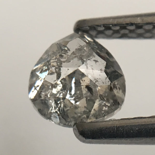 0.56 Ct Pear Shape White Grey Rose Cut Natural Loose Diamond, 5.00 mm X 4.87 mm X 2.84 mm Natural Loose Diamond SJ46/39