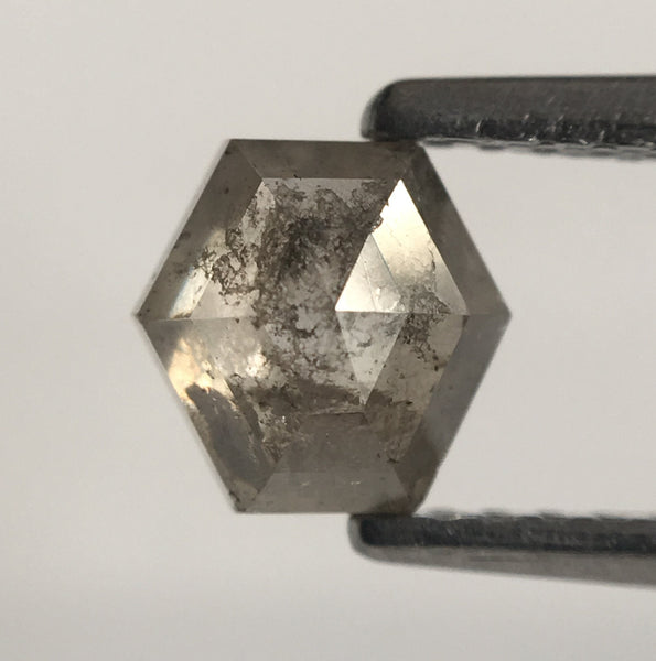 0.78 Ct Hexagon Shape Natural Loose Diamond, 5.44 mm X 5.50 mm X 2.91 mm Gray Hexagon Cut loose diamond Use for Jewellery making SJ49/08
