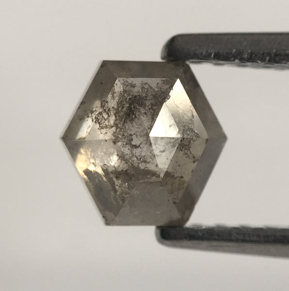 0.78 Ct Hexagon Shape Natural Loose Diamond, 5.44 mm X 5.50 mm X 2.91 mm Gray Hexagon Cut loose diamond Use for Jewellery making SJ49/08