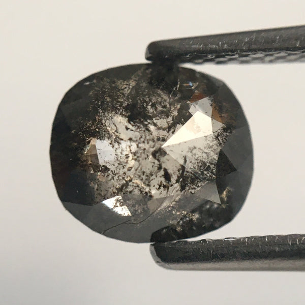 1.09 Ct Natural Loose Diamond Oval Shape Salt and Pepper Grey Rose cut 7.00 mm x 6.25 mm x 2.74 mm Rustic Natural Loose Diamond SJ49/21