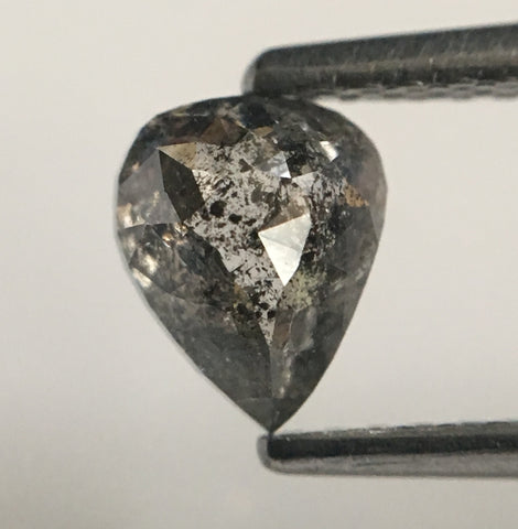 0.75 Ct Fancy Grey 6.07 mm X 4.93 mm X 2.93 mm Pear Cut Loose Natural Diamond, Grey Rose Cut Pear Natural Loose Diamond SJ46/42