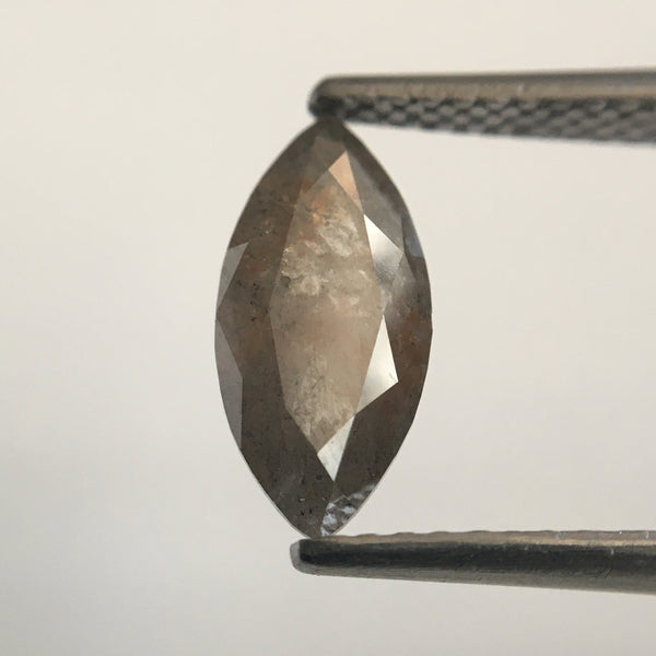 1.51 CT Grey Marquise Shaped Natural Brilliant Cut Loose Diamond, 11.00 mm x 5.31 mm x 3.49 mm Gray Rose Cut Loose Diamond SJ49/28