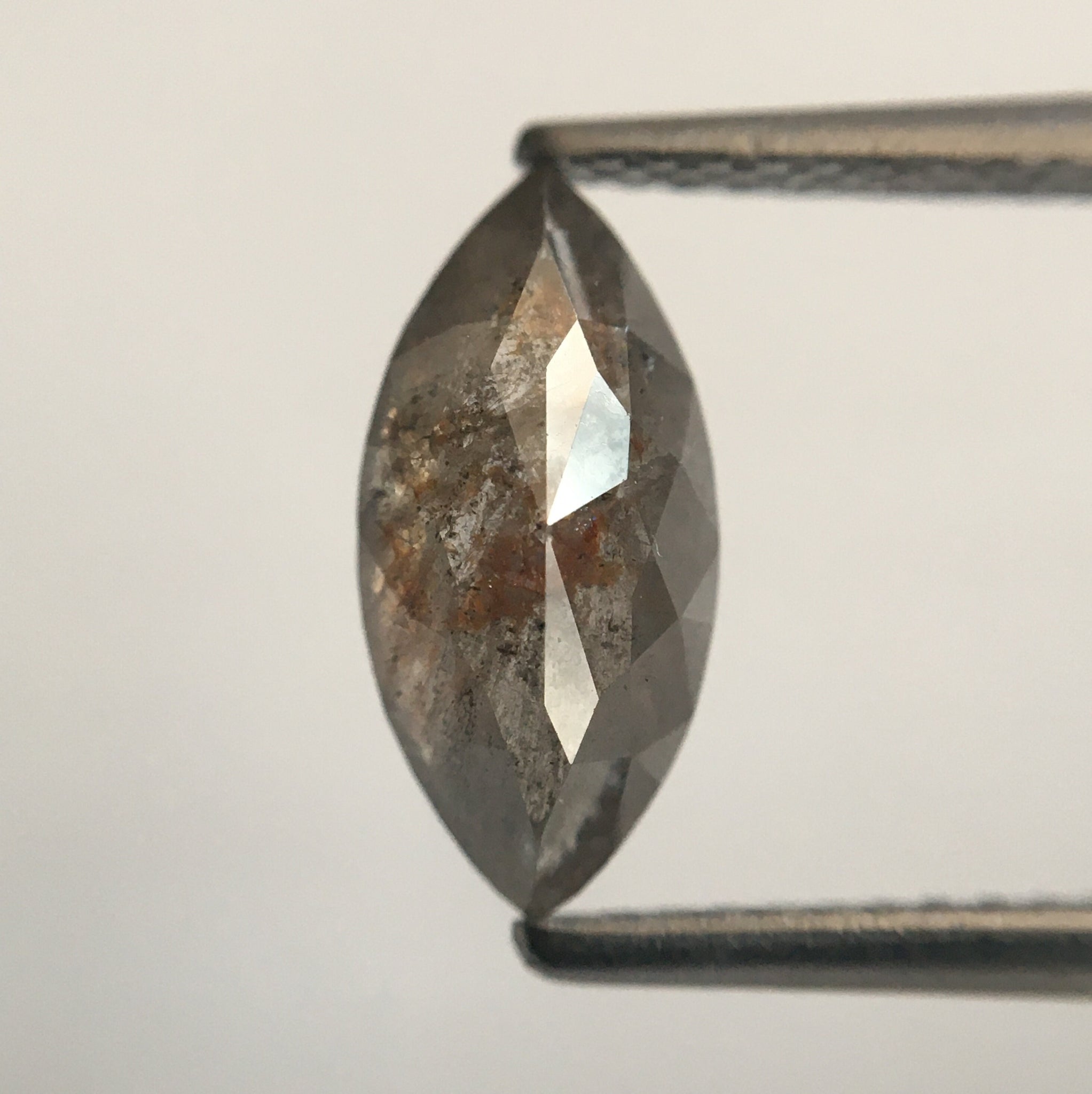 1.51 CT Grey Marquise Shaped Natural Brilliant Cut Loose Diamond, 11.00 mm x 5.31 mm x 3.49 mm Gray Rose Cut Loose Diamond SJ49/28