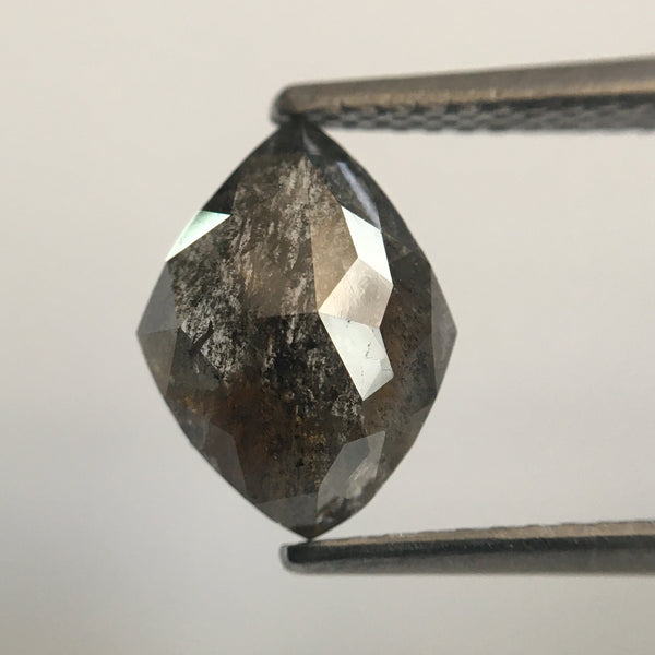 2.16 Ct Salt and Pepper Natural Geometric Shape loose Diamond, 9.95 mm X 7.47 mm X 3.69 mm Natural Diamond best for engagement  SJ49/31