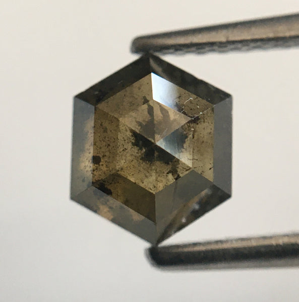 1.38 Ct Fancy Brown Hexagon Shape Natural Loose Diamond, 6.98 mm X 5.75 mm X 3.90 mm Loose diamond Use for Jewellery making SJ49/34