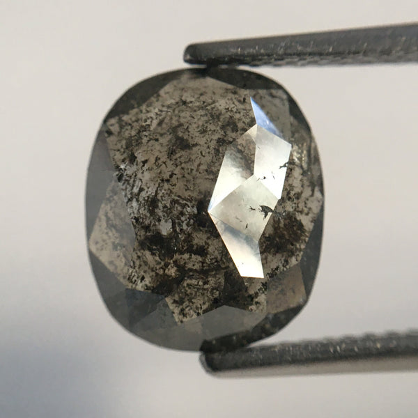 2.38 Ct Oval Shape Rose cut Salt and Pepper Natural Diamond, 10.29 MM X 8.63 MM X 2.96 MM Beautiful sparkling Natural Loose Diamond SJ49/44