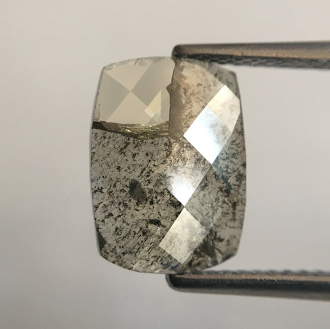 2.01 Ct Oval Shape Rose Cut Gray Natural loose Diamond, 10.89 mm X 7.93 mm X 1.84 mm Rusty Translucent Rose Cut Slice Diamond SJ49/56