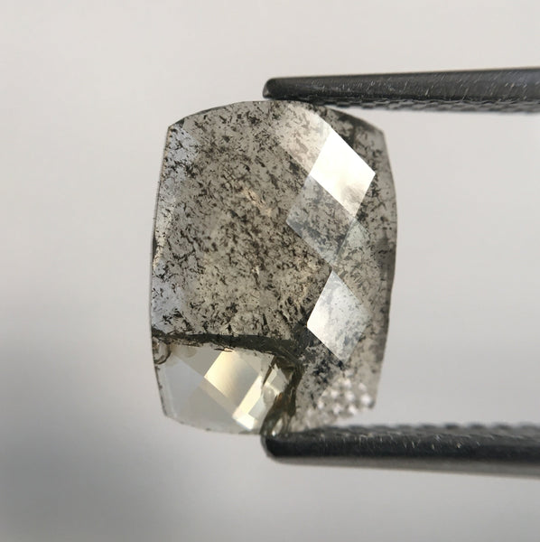 1.89 Ct Oval Shape Rose Cut Gray Natural loose Diamond, 10.82 mm X 7.92 mm X 1.80 mm Rusty Translucent Rose Cut Slice Diamond SJ49/60