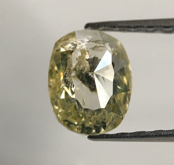 0.64 Ct Yellow Oval Shape Rose cut Natural Diamond 6.74 mm X 5.21 mm X 2.08 mm Rose Cut Natural Loose Diamond For Ring SJ49/63