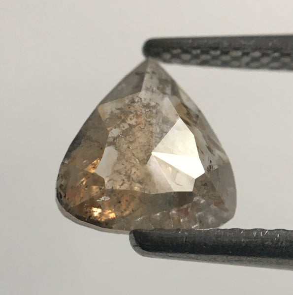 0.86 Ct Pear Shape Fancy Brownish Gray Cut Natural Loose Diamond, 7.46 mm X 7.04 mm X 2.13 mm Rose Cut Pear Natural Loose Diamond SJ49/66