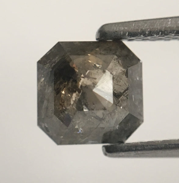 0.95 Ct 5.82 mm X 5.65 mm X 2.94 mm Fancy Grey Emerald Cut Natural Loose Diamond, Fancy Black Natural Loose Diamond Use for Jewelry SJ47/24