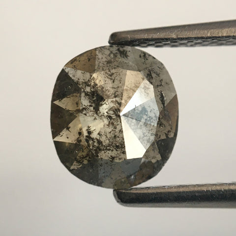 1.06 Ct Fancy Gray Oval Shape Natural Loose Diamond, 7.43 mm X 6.71 mm X 2.18 mm Rose Cut Natural Loose Diamond SJ50/42