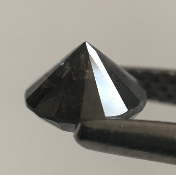 0.75 Ct Salt and Pepper Natural Loose Diamond, 5.54 mm X 3.65 mm Round Brilliant Cut Natural Loose Diamond SJ50/50
