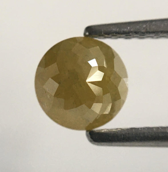 0.93 Ct Yellowish Green Natural Round Shape Rose cut Loose Diamond, 5.44 mm x 3.67 mm Rose cut Loose Diamond Natural diamond SJ51/05