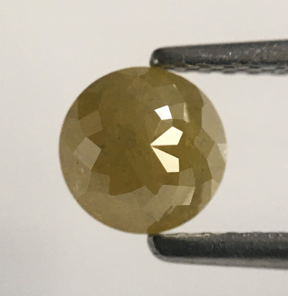 0.93 Ct Yellowish Green Natural Round Shape Rose cut Loose Diamond, 5.44 mm x 3.67 mm Rose cut Loose Diamond Natural diamond SJ51/05