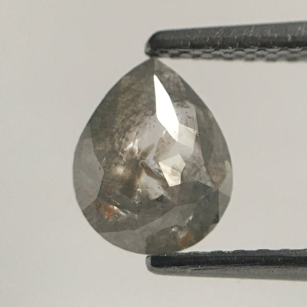 0.78 Ct Fancy Grey Pear Cut Loose Natural Diamond, 7.43 mm X 6.01 mm X 2.26 mm Grey Rose Cut Pear Natural Loose Diamond SJ47/44