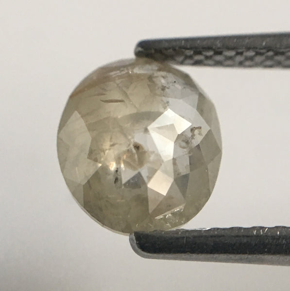 1.00 Ct Oval Cut Fancy Gray Natural Loose Diamond, 7.26 mm X 6.49 mm X  2.43 mm Grey Oval Shape Rose Cut Natural Loose Diamond SJ47/46