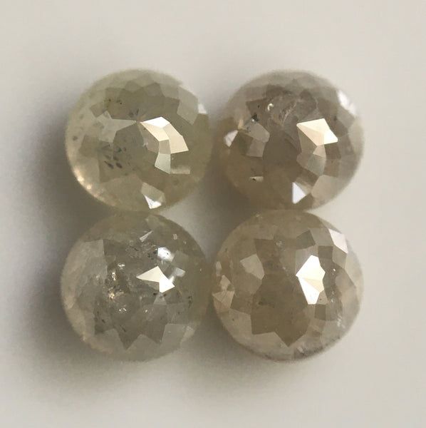 2.11 Ct Natural Loose Diamond Rose Cut Round Shape Grey Color 4 pcs, 4.39 mm to 4.46 mm Rose cut Loose Natural diamond low price SJ51/28