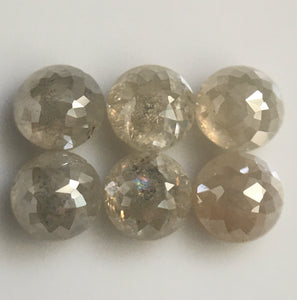 2.69 Ct Round Rose Cut Natural Loose Diamond,  6 Pcs 4.30 mm to 4.38 mm Grey Color Round Shape Rose Cut Natural Diamond SJ51/29
