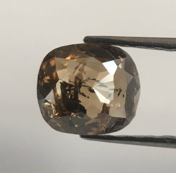 0.85 Ct Oval Ct Fancy Brown Natural Loose Diamond, 6.37 mm X 5.53 mm X 2.54 mm Oval Shape Rose Cut Natural Faceted Loose Diamond SJ48/07