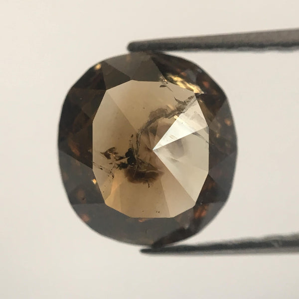 1.37 Ct Oval Brown Natural Loose Diamond 7.79 mm X 7.17 mm X 2.71 mm Natural Loose Diamond SJ48/14