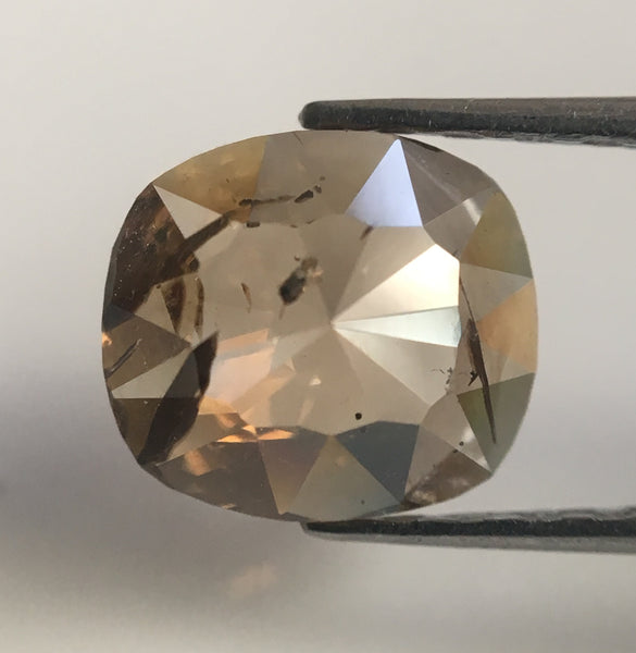 0.88 Ct Oval Shape champagne brown Natural Loose Diamond 6.79 mm X 6.06 mm x 2.39 mm Oval Shape Rose Cut Natural Loose Diamond SJ48/15