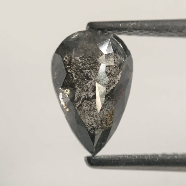 1.60 Ct Pear Shape Gray Rose Cut Natural Loose Diamond, 9.58 mm X 6.35 mm X 3.42 mm Rose Cut Pear Natural Loose Diamond SJ48/31