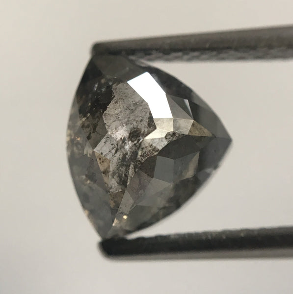 2.15 Ct Triangle Shape Natural Loose Diamond Salt and Pepper 7.20 mm x 8.03 mm X 4.83 mm, Natural Gray Loose Diamond for rings SJ48/35