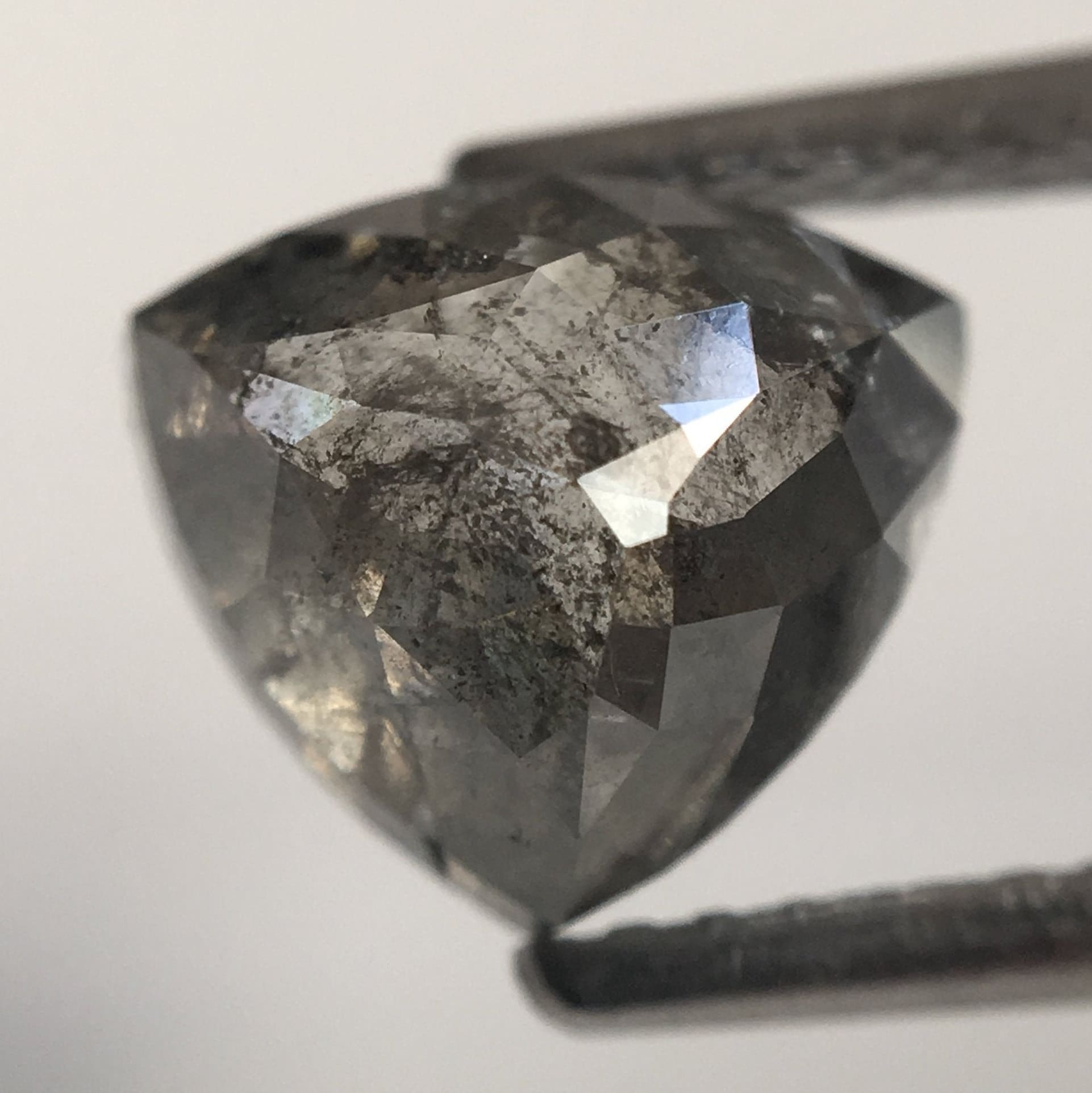 2.15 Ct Triangle Shape Natural Loose Diamond Salt and Pepper 7.20 mm x 8.03 mm X 4.83 mm, Natural Gray Loose Diamond for rings SJ48/35