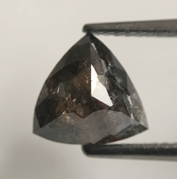 2.06 Ct Triangle Shape Natural Loose Diamond Salt and Pepper 8.43 mm x 8.53 mm X 4.26 mm Natural Gray Loose Diamond for rings SJ48/40