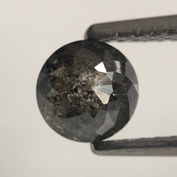 0.78 Ct Grey round rose cut natural salt and pepper natural loose diamond, 5.20 mm X 3.25 mm Grey color rose cut natural diamond  SJ48/60