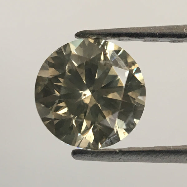 0.42 Ct Brownish Gray Natural Diamond, 4.64 mm X 2.98 mm Round Brilliant Cut Natural Loose Diamond SJ34/92