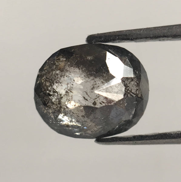 0.48 Ct Oval Shape Gray Natural Loose Diamond 5.30 mm X 4.38 mm x 2.29 mm Oval Shape Rose Cut Natural Loose Diamond SJ49/01