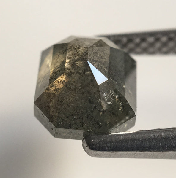 1.46 Ct Gray Emerald shape Natural Loose Diamond 6.85 mm x 5.59 mm x 3.63 mm natural loose diamond for jewelry SJ49/15